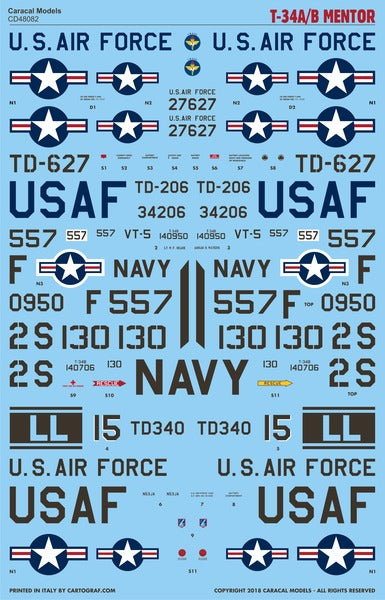 Caracal Models CD48082 1:48 Beechcraft T-34A/B Mentor