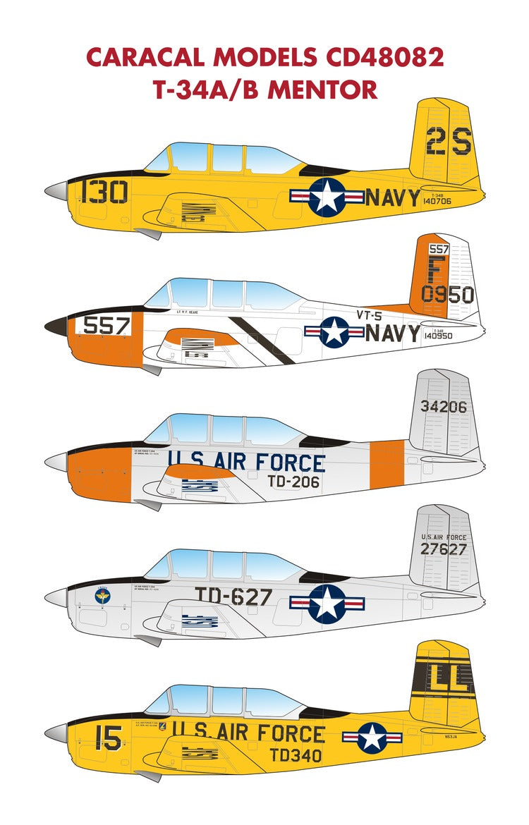 Caracal Models CD48082 1:48 Beechcraft T-34A/B Mentor