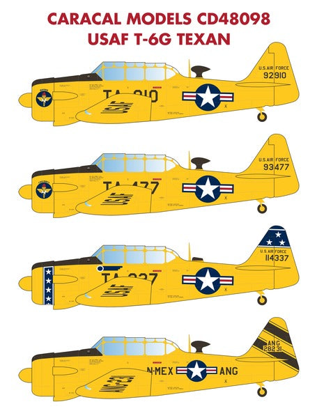 Caracal Models CD48098 1:48 USAF North-American T-6G Texan