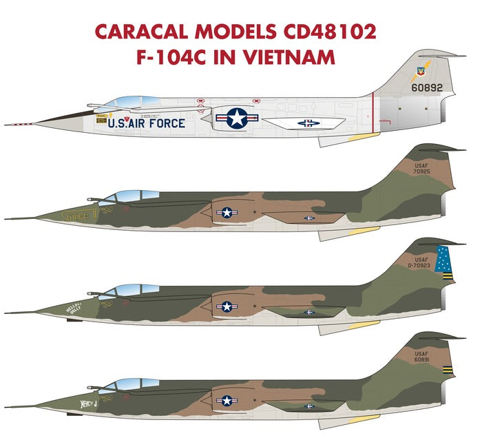 Caracal CD48102 1:48 Lockheed F-104C Vietnam War Decals