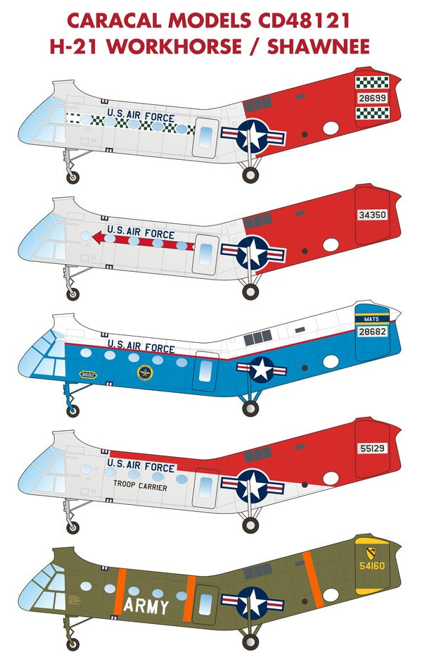 Caracal CD48121 1:48 Piasecki H-21 Flying Banana Decals