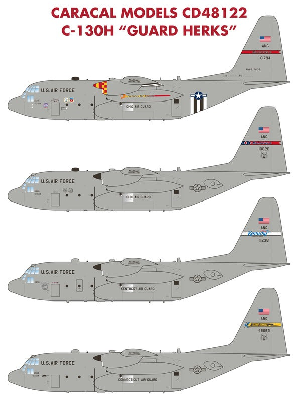 Caracal Models CD48122 1:48 USAF Lockheed C-130H Hercules "Guard Herks"