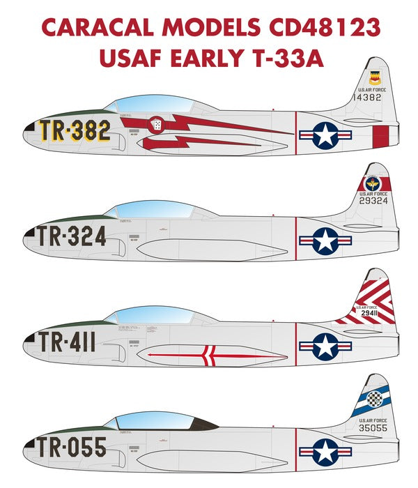 Caracal Models CD48123 1:48 USAF Early Lockheed T-33A Shooting Star