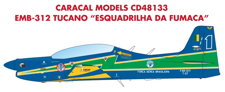 Caracal CD48133 1:48 Embraer EMB-312 Tucano Brazil Decals