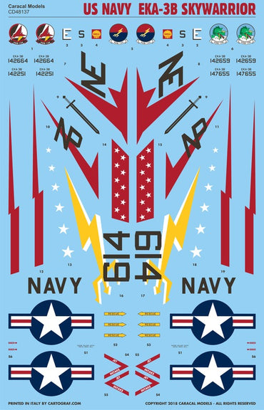 Caracal CD48137 1:48 Douglas EKA-3B Skywarrior Vietnam Decals