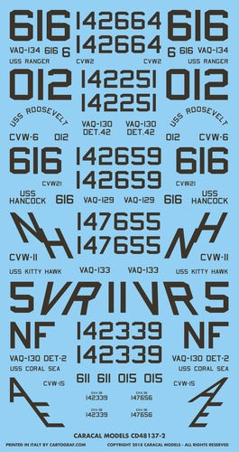 Caracal CD48137 1:48 Douglas EKA-3B Skywarrior Vietnam Decals