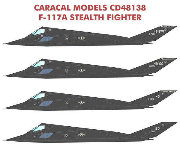 Caracal Models CD48138 1:48 Lockheed F-117A Nighthawk Stealth Fighter
