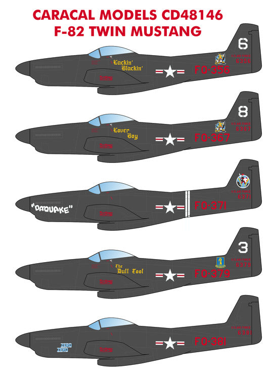 Caracal CD48146 1:48 North-American F-82 Twin Mustang Decals