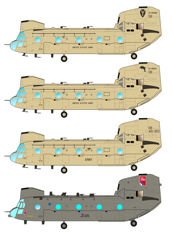Caracal CD48148 1:48 Boeing CH-47 Chinook International Decals