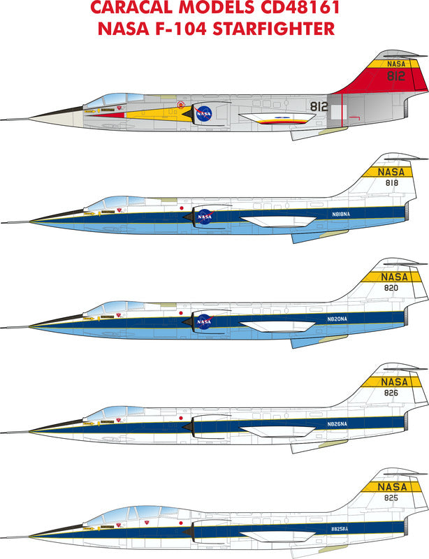 Caracal CD48161 1:48 NASA Lockheed F-104 Starfighter Decals