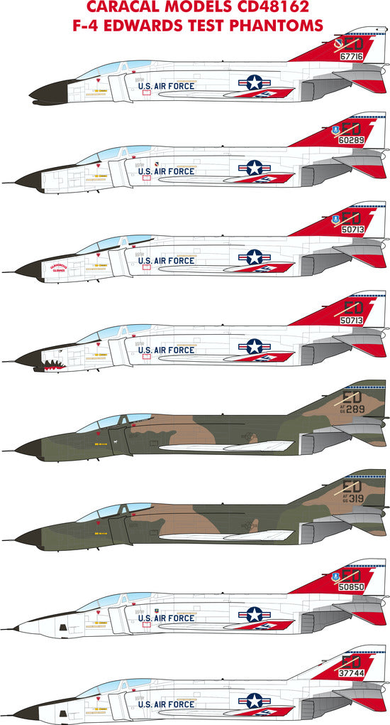 Caracal CD48162 1:48 McDonnell F-4 Edwards Test Center Decals