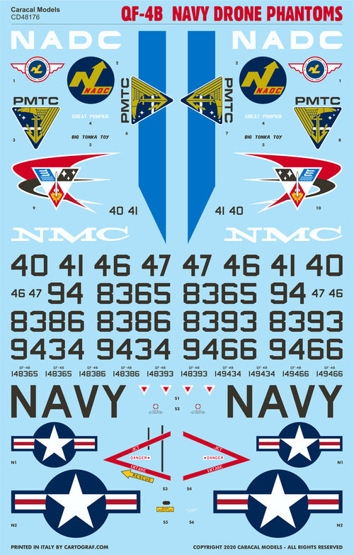 Caracal CD48176 1:48 McDonnell QF-4B Navy Drone Phantom Decals