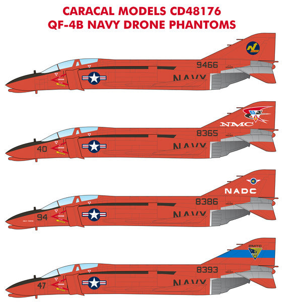 Caracal CD48176 1:48 McDonnell QF-4B Navy Drone Phantom Decals