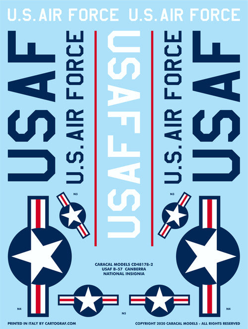 Caracal CD48178 1:48 BAC/EE Canberra B.2/B.20 Decals