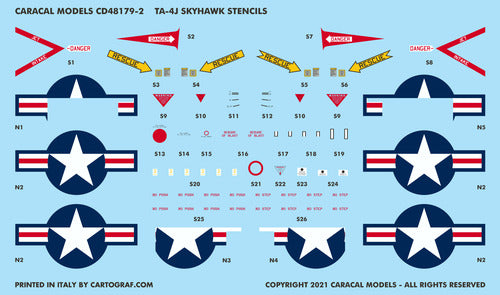 Caracal CD48179 1:48 Douglas TA-4J Skyhawk USN/USMC Decals