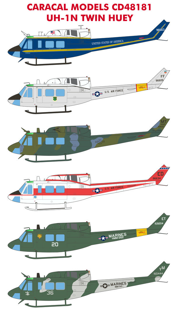 Caracal Models CD48181 1:48 Bell UH-1N Twin Huey