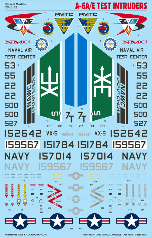 Caracal CD48182 1:48 Grumman A-6A/E Test & Eval Intruder Decals