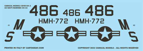 Caracal CD48184 1:48 Sikorsky CH-53 USN & USMC Decals
