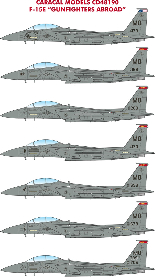 Caracal CD48190 1:48 McDonnell F-15E Eagle Gunfighters Decals