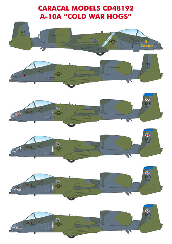 Caracal CD48192 1:48 USAF Fairchild A-10A Cold War Hogs Decals
