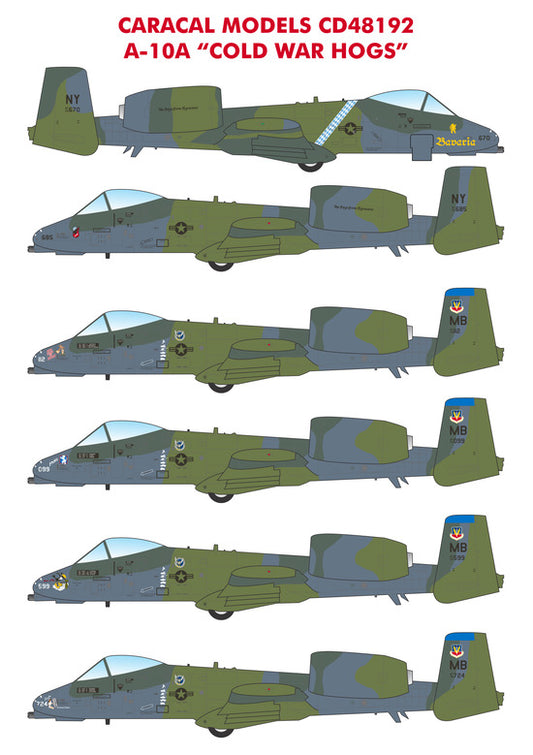 Caracal CD48192 1:48 USAF Fairchild A-10A Cold War Hogs Decals