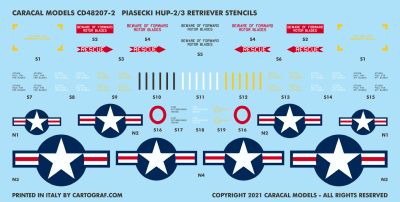 Caracal CD48207 1:48 Piasecki HUP Retriever USN/RCN Decals