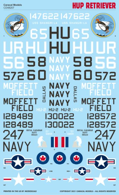 Caracal CD48207 1:48 Piasecki HUP Retriever USN/RCN Decals