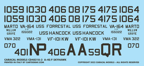 Caracal Models CD48218 1:48 US Navy Douglas A-4E/F Skyhawk