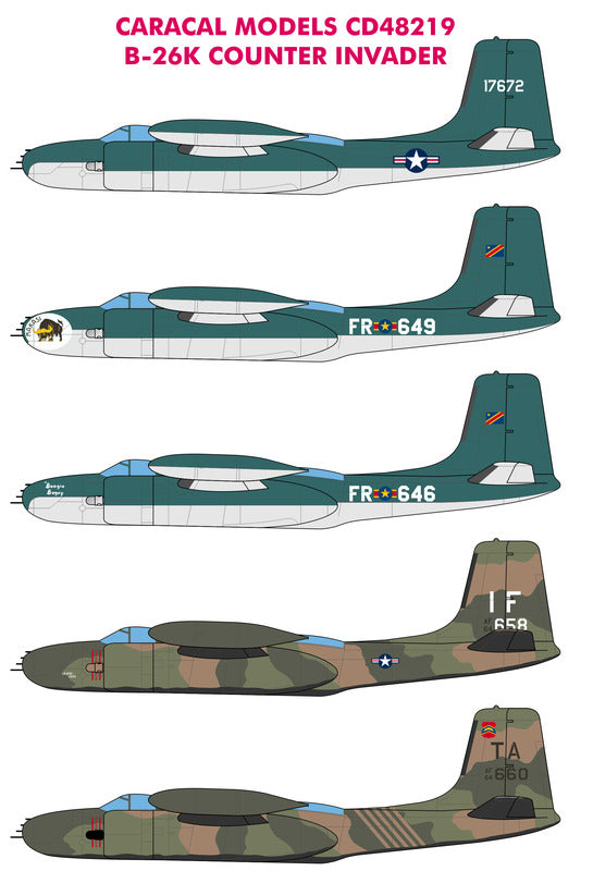 Caracal CD48219 1:48 Douglas B-26K Counter Invader Decal Set