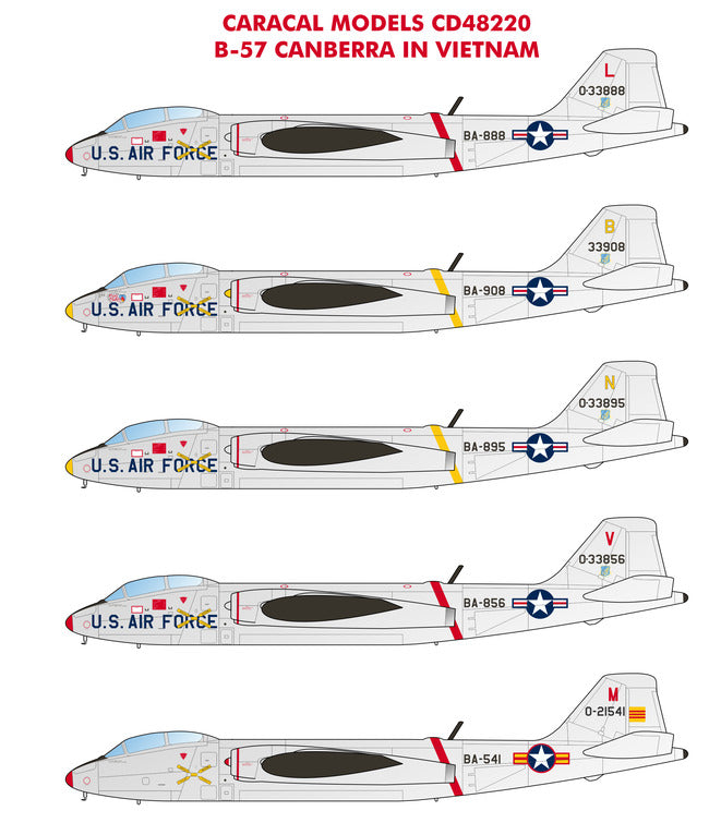Caracal CD48220 1:48 Martin B-57 Canberra Vietnam War Decals