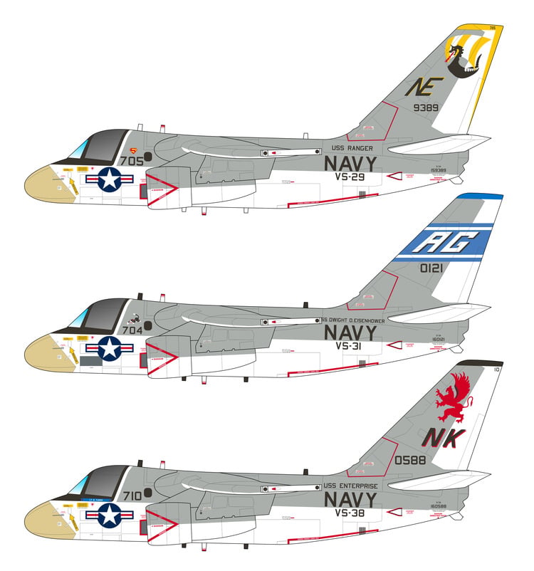 Caracal CD48224 1:48 Lockheed S-3A Viking US Navy Hi-Viz Decals
