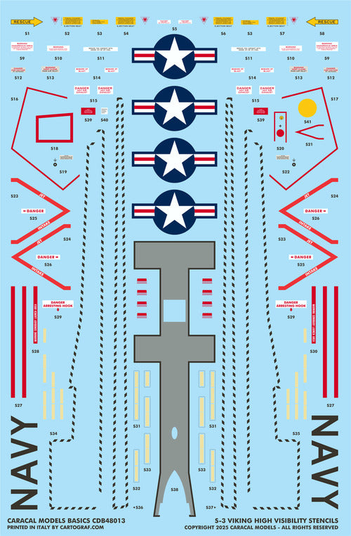 Caracal CD48224 1:48 Lockheed S-3A Viking US Navy Hi-Viz Decals