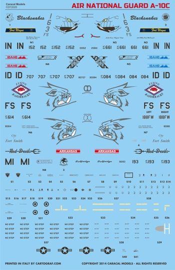 Caracal CD72020 1:72 ANG Fairchild A-10C Thunderbolt II Decals