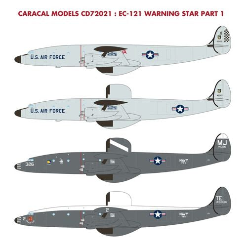 Caracal CD72021 1:72 Lockheed EC-121 Warning Star Part 1 Decals