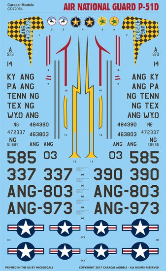 Caracal Models CD72054 1:72 Air National Guard North-American P-51D Mustang