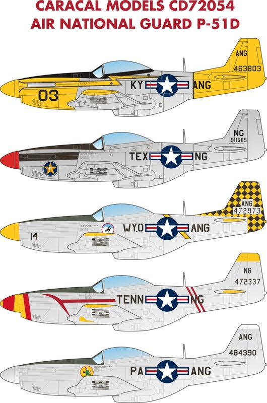 Caracal Models CD72054 1:72 Air National Guard North-American P-51D Mustang