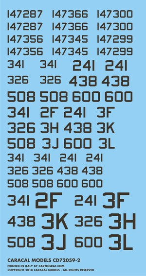 Caracal CD72059 1:72 US Navy Grumman F9F8-T/TF-9J Twogar Decals