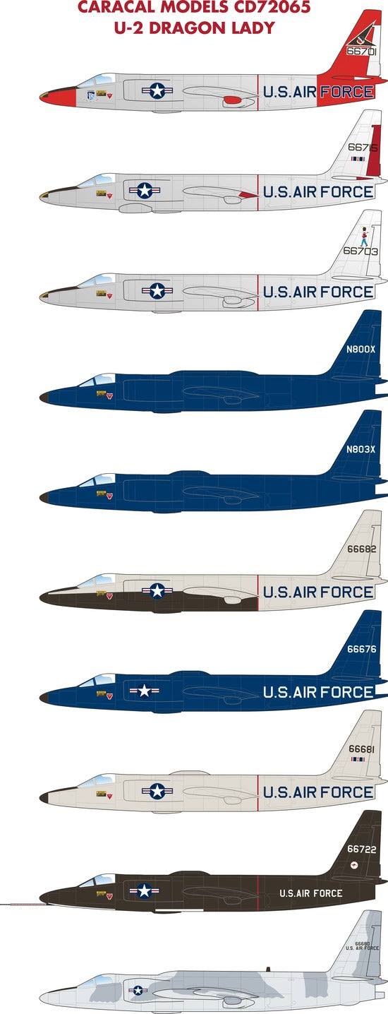 Caracal CD72065 1:72 Lockheed U-2A/C Dragon Lady Decal Set