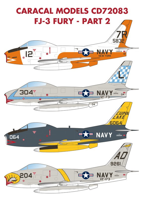 Caracal Models CD72083 1:72 US Navy North-American FJ-3 Fury