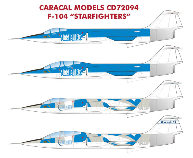 Caracal CD72094 1:72 Lockheed F-104 Starfighter Civilian Decals