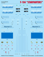 Caracal CD72094 1:72 Lockheed F-104 Starfighter Civilian Decals