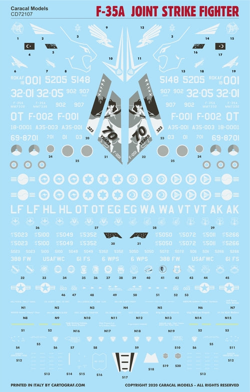 Caracal Models CD72107 1:72 Lockheed-Martin F-35A Joint Strike Fighter