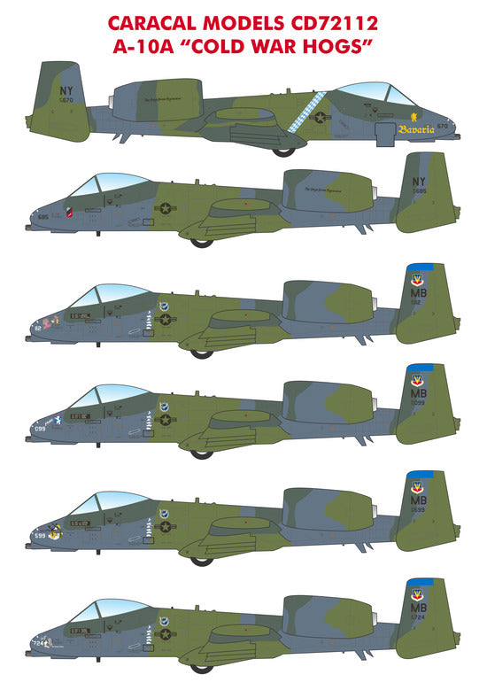 Caracal CD72112 1:72 USAF Fairchild A-10A Cold War Hogs Decals