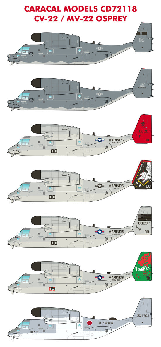 Caracal Models CD72118 1:72 Bell-Boeing CV-22/MV-22 Osprey