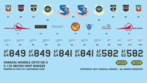 Caracal Models CD72128 1:72 Boeing C-135 Recon Variants