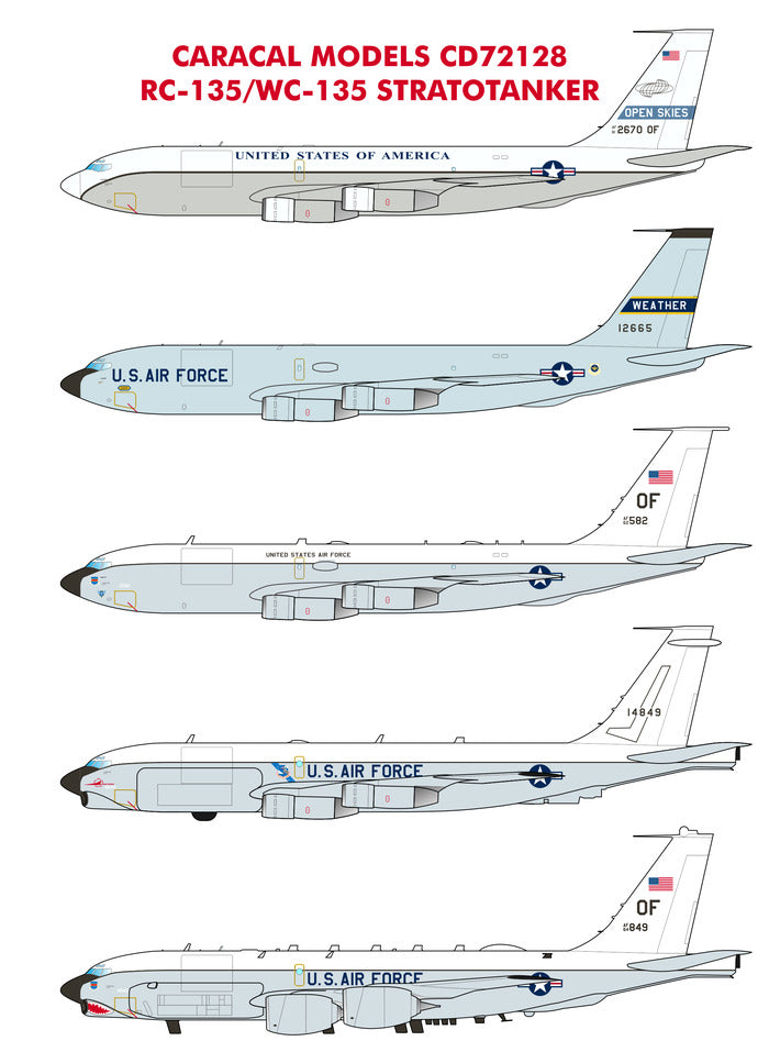 Caracal Models CD72128 1:72 Boeing C-135 Recon Variants