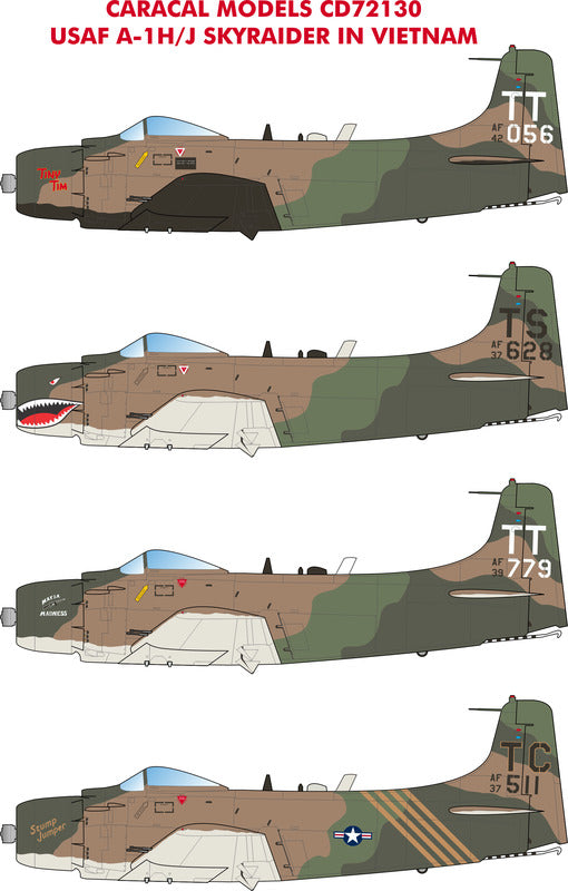 Caracal Models CD72130 1:72 USAF Douglas A-1 Skyraider in Vietnam