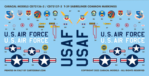 Caracal CD72137 1:72 US Navy T-39 Sabreliner Multi-Engine Decals