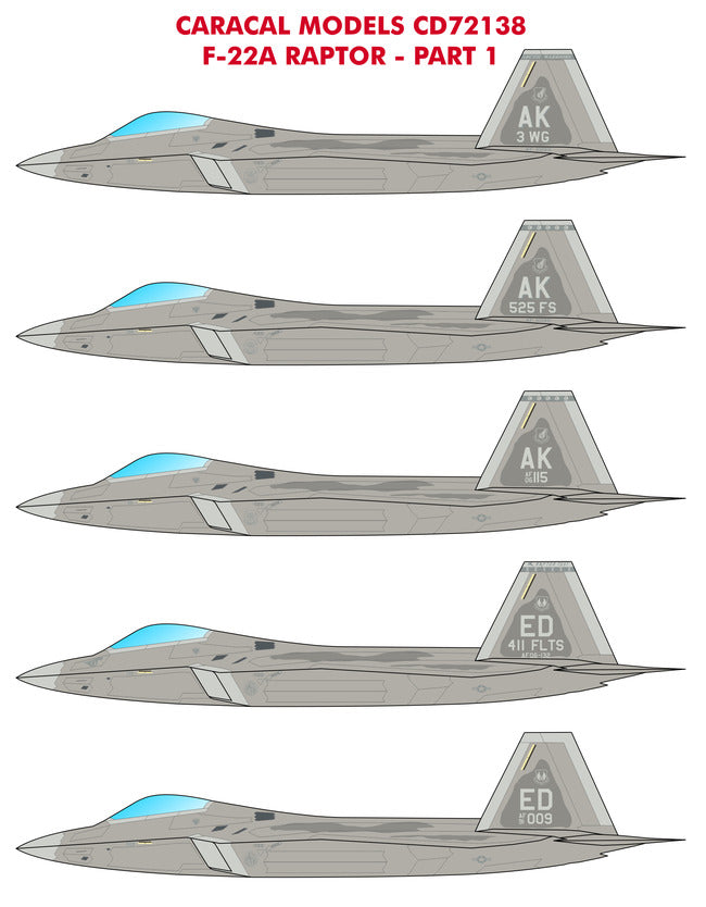 Caracal Models CD72138 1:72 Lockheed-Martin F-22A Raptor