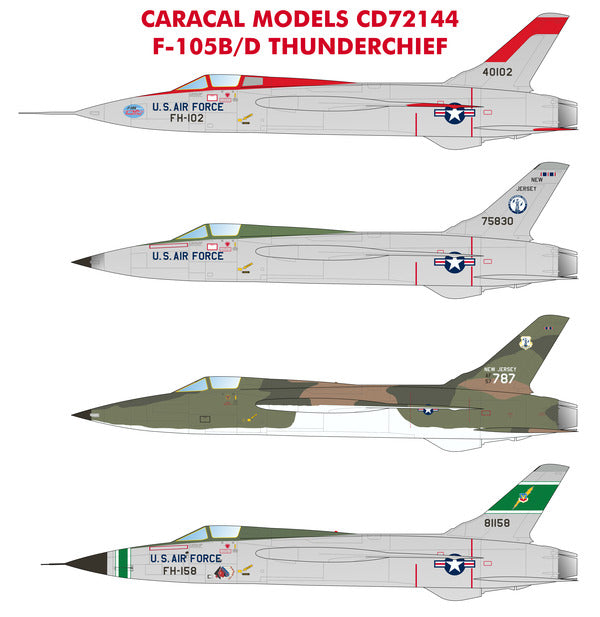 Caracal CD72144 1:72 USAF Republic F-105B/D Thunderchief Decals